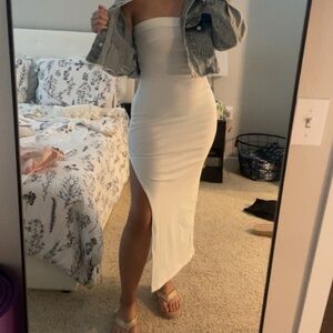 Hello Molly Strapless White Maxi Dress